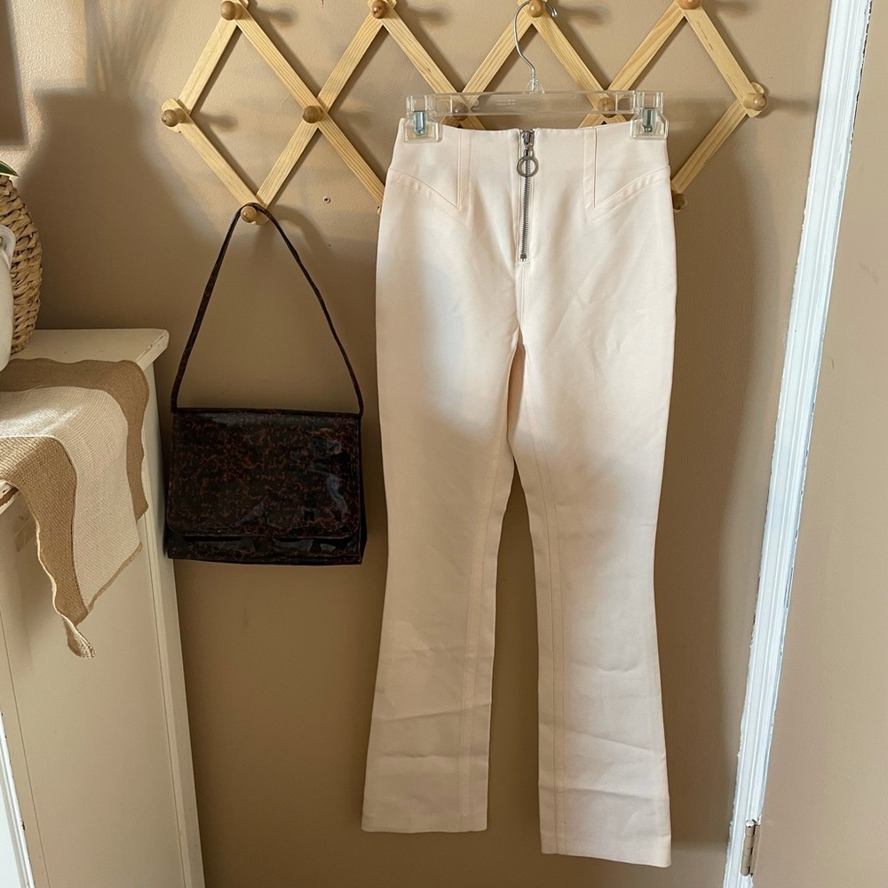 Nasty Gal White Zip Up Pants